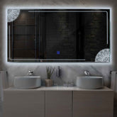 Specchio LED Rettangolare | Pulsante touch | Luce bianca fredda - Reyze Serie Good Vibes Modello 7